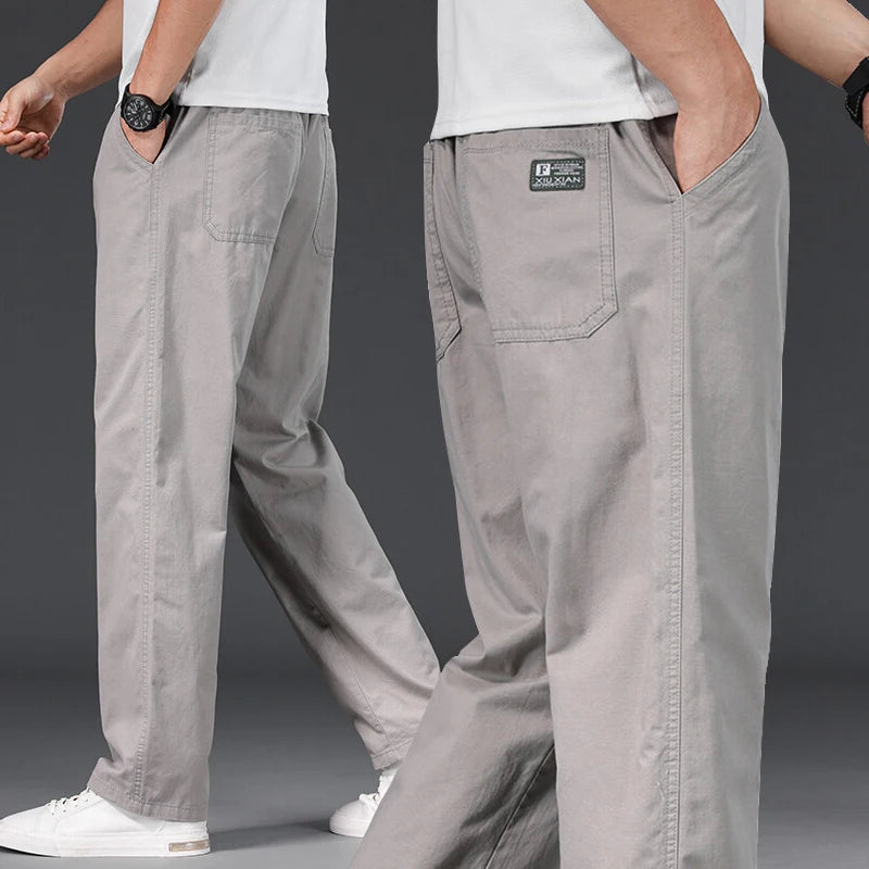 Men’s Relaxed Fit Cotton Trousers – Casual Everyday Pants