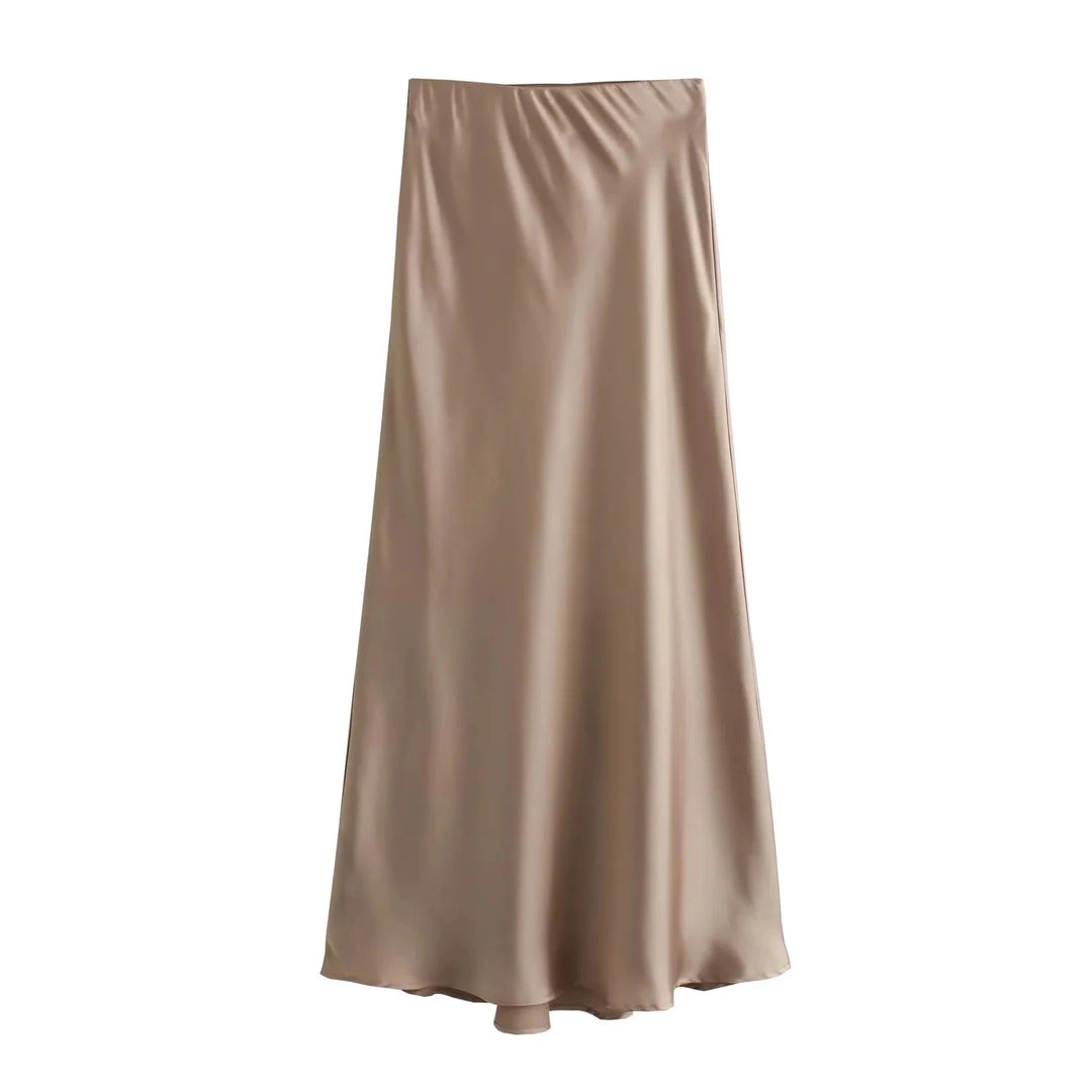 Alexis ™ -Satin Solid Long Skirts.