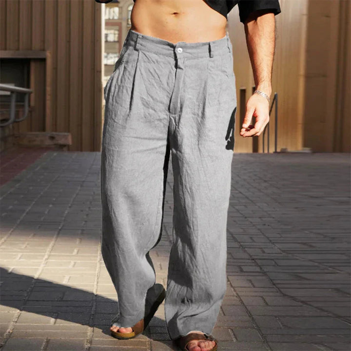 Carson ™  - Wide Leg Linen Trousers