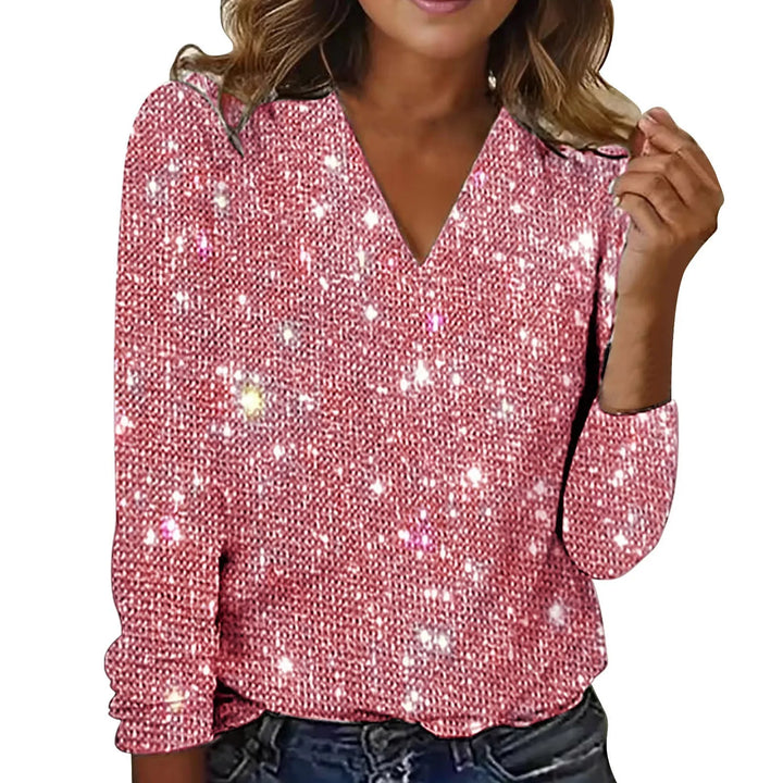 Taylor | Sparkly V-Neck Blouse