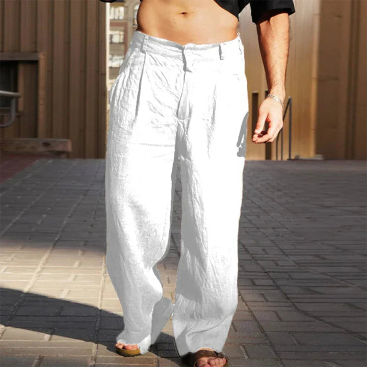 Carson ™  - Wide Leg Linen Trousers