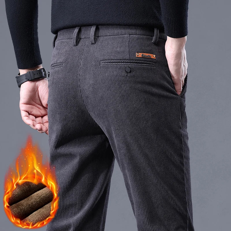 Fleece-Lined Corduroy Trousers