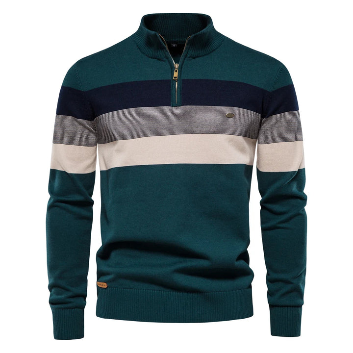 Men’s Cotton Zip Neck Jumper – Smart Casual Half-Zip Knit Sweater for Everyday Wear
