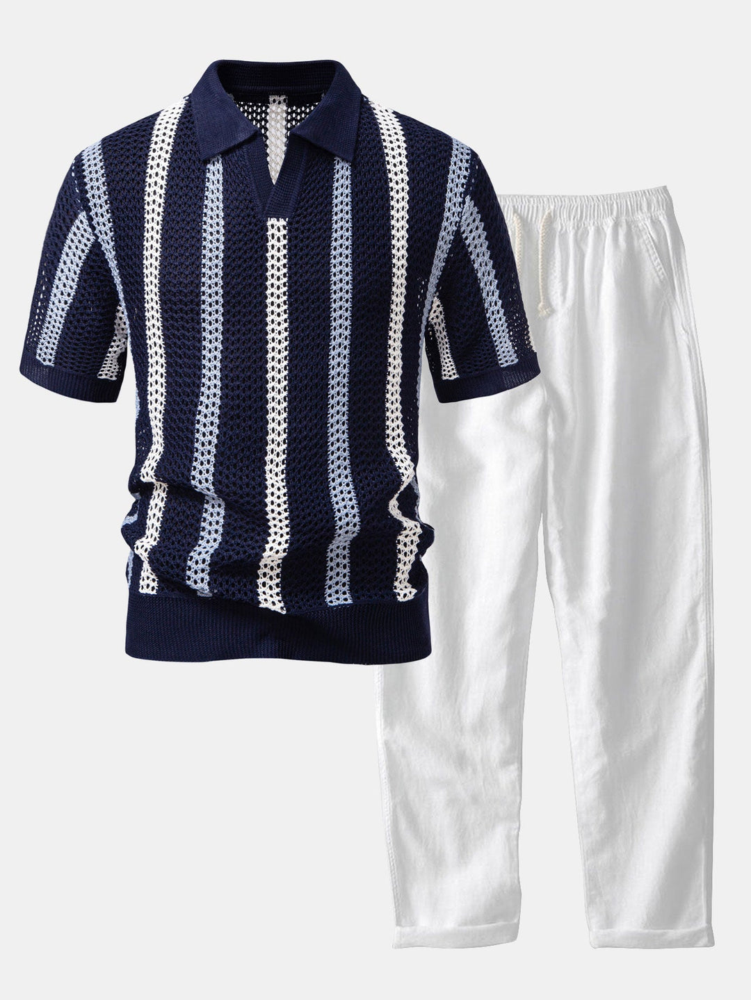 Men’s Casual Knit Polo Set