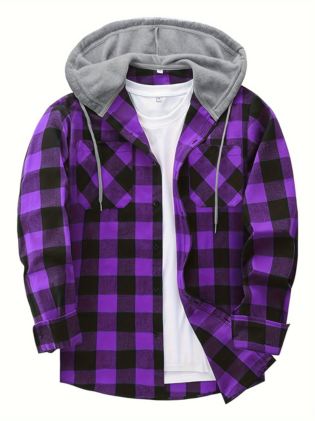 [Men's Plaid Hooded Shirt] Men's Fashion Hooded Plaid Trendy Shirt Hooded Plaid Sweatshirt - Autumn/Winter Essentials - New Season