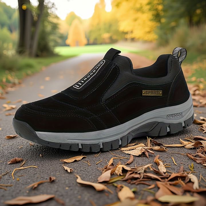 Men'S Large-sized Thick Soled Hiking Shoes | Sports, Casual Slip-On with Upper and TPR Sole, All-Season Wear