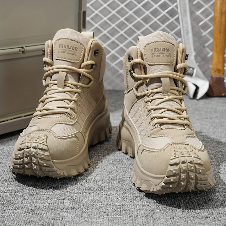Autumn New High-Top Plus Size Casual Sports Shoes, Outdoor Hiking Boots, Comfortable Thick Sole Lightweight Casual Walking Shoes, Suitable for All-Season Daily Outdoor Activities, Walking And Travel, Mountaineering, Camping Gear