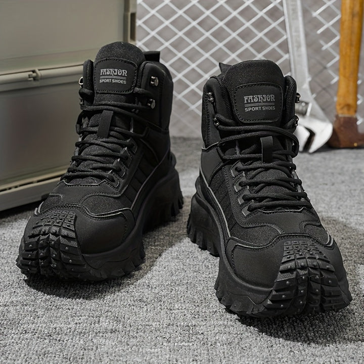 Autumn New High-Top Plus Size Casual Sports Shoes, Outdoor Hiking Boots, Comfortable Thick Sole Lightweight Casual Walking Shoes, Suitable for All-Season Daily Outdoor Activities, Walking And Travel, Mountaineering, Camping Gear