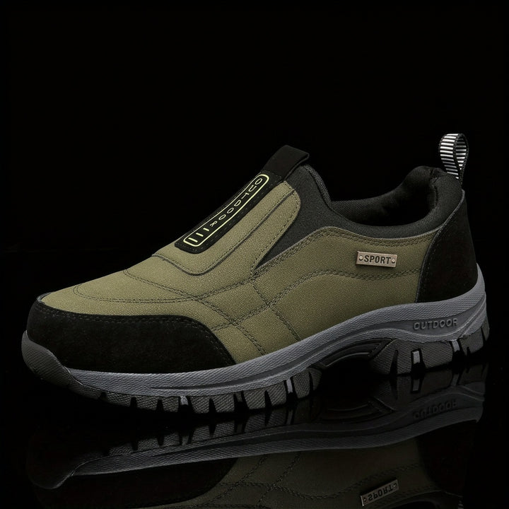 Men'S Large-sized Thick Soled Hiking Shoes | Sports, Casual Slip-On with Upper and TPR Sole, All-Season Wear