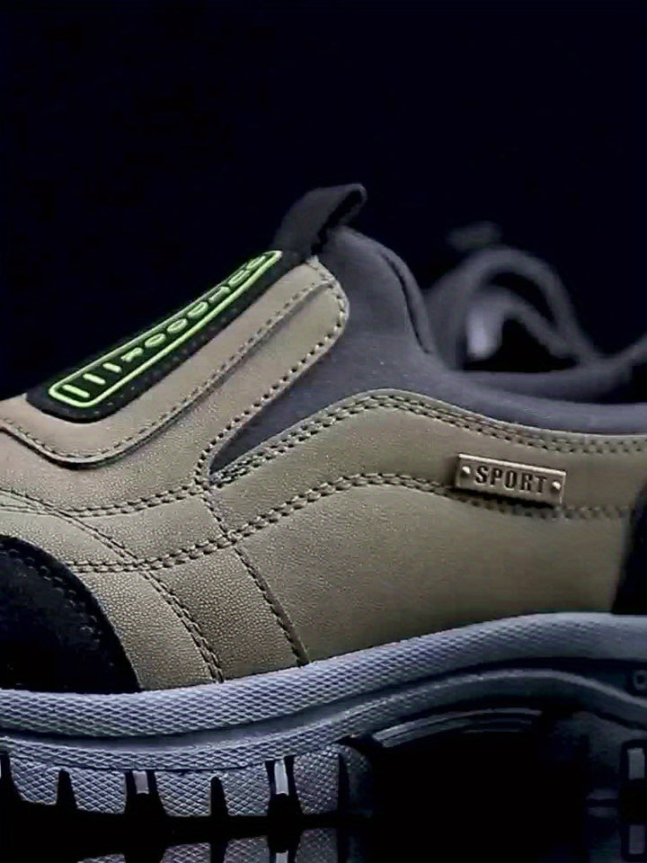Men'S Large-sized Thick Soled Hiking Shoes | Sports, Casual Slip-On with Upper and TPR Sole, All-Season Wear