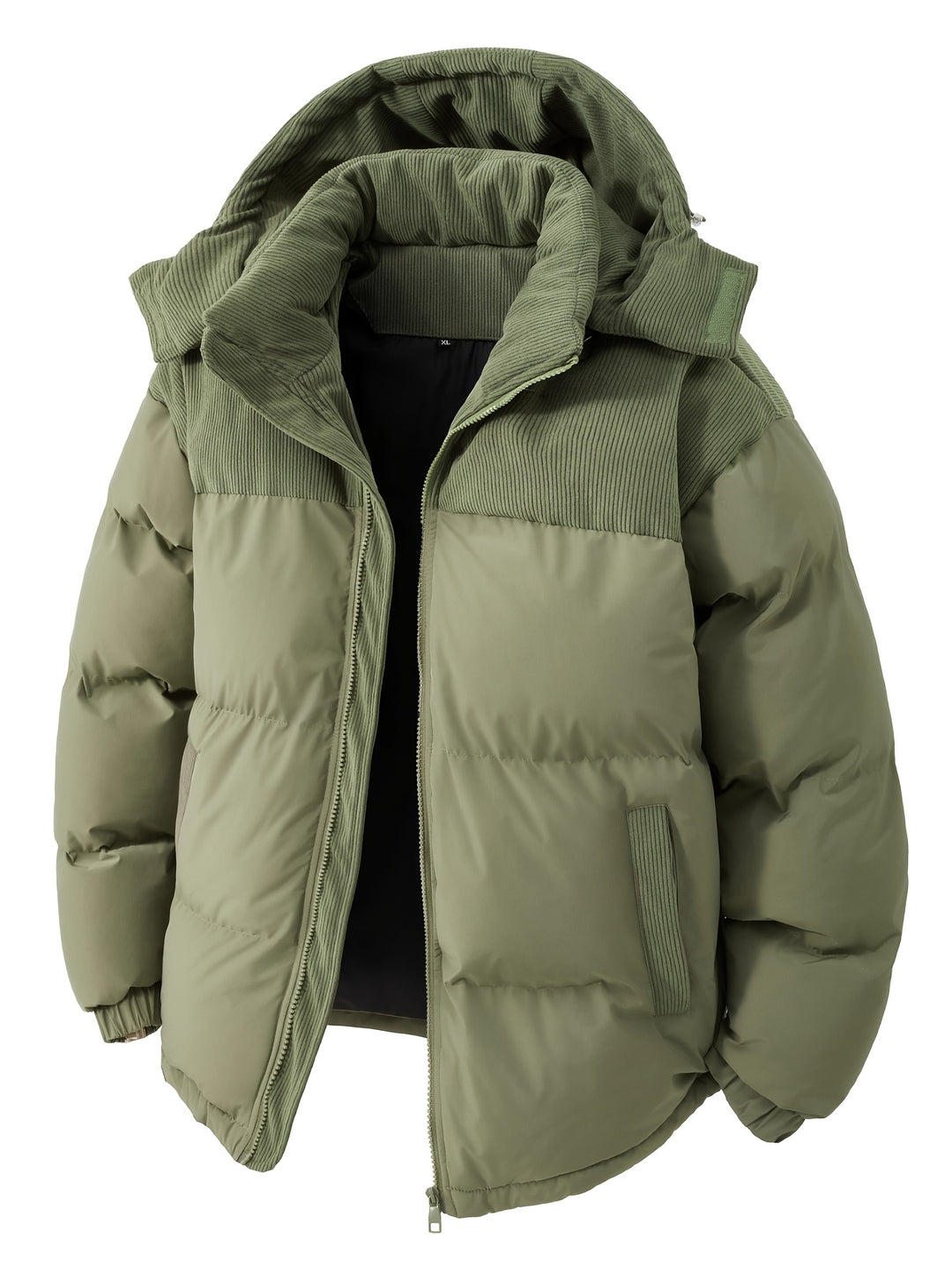 Men’s Thick Padded Winter Jacket – Hooded Warm Coat