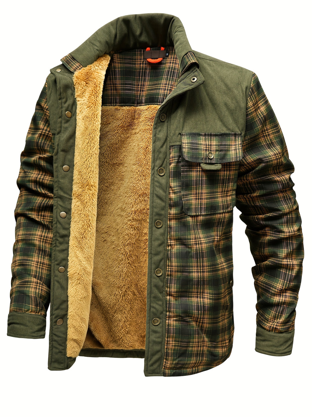 Men’s Fleece-Lined Plaid Jacket
