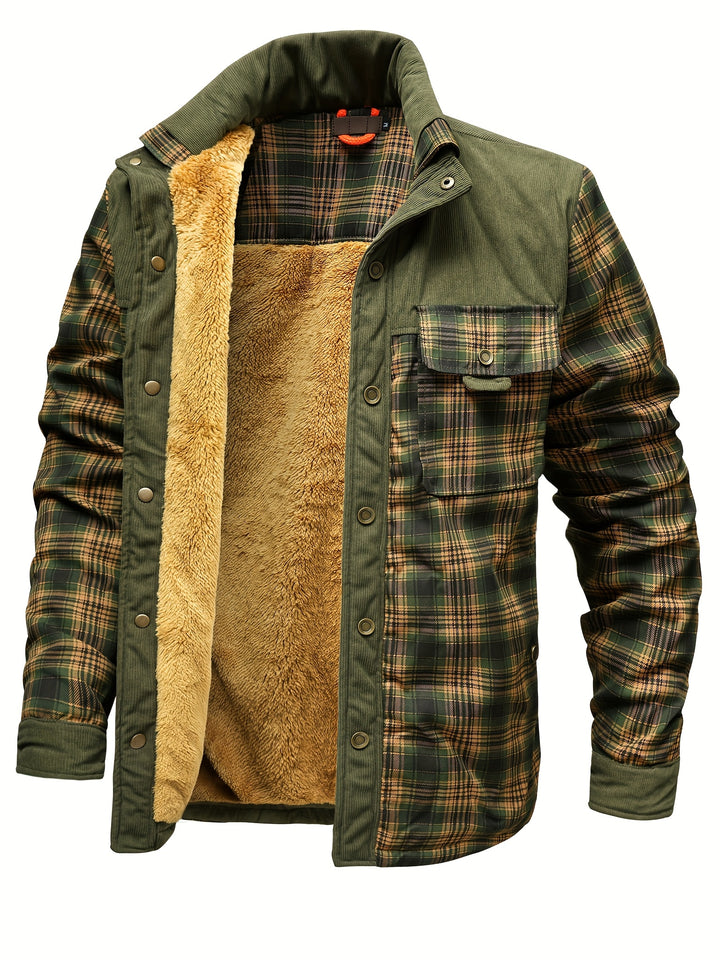 Men’s Fleece-Lined Plaid Jacket
