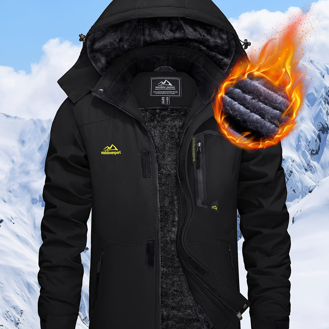 Men's Winter Warm Jackets Fleece Lined Coats Hooded Thermal Outdoor Thick Jacket Heavy Sport Hiking Jogging Camping Fishing Climbing Traveling Skiing Snowboarding Casual Parka