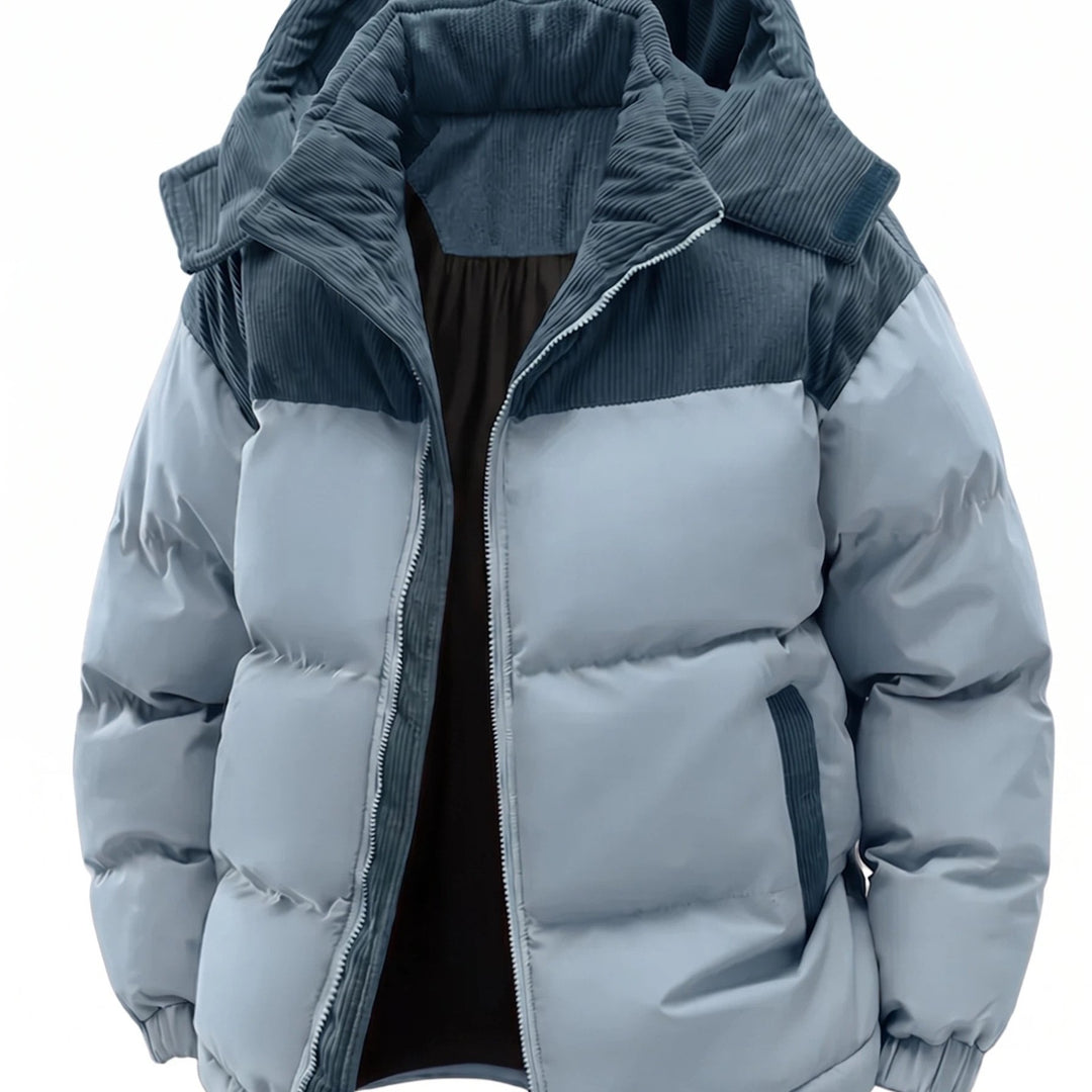 Men’s Thick Padded Winter Jacket – Hooded Warm Coat