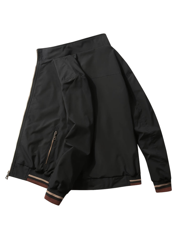 Autumn Winter Men'S Reversible Long Sleeve Lapel Jacket Utility Trendy Loose Casual Zipper Easy Coat Stand-Up Collar Clothing, Hunting
