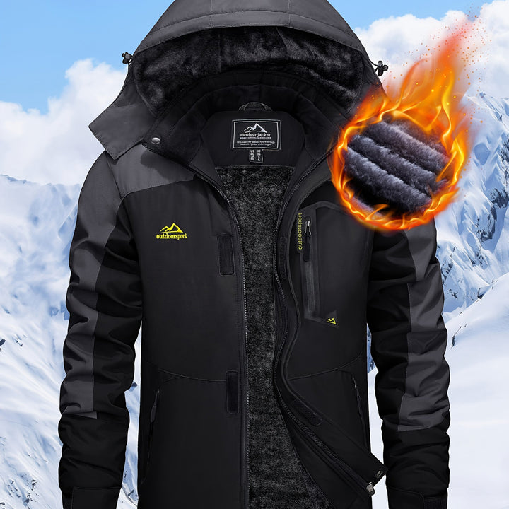 Men's Winter Warm Jackets Fleece Lined Coats Hooded Thermal Outdoor Thick Jacket Heavy Sport Hiking Jogging Camping Fishing Climbing Traveling Skiing Snowboarding Casual Parka