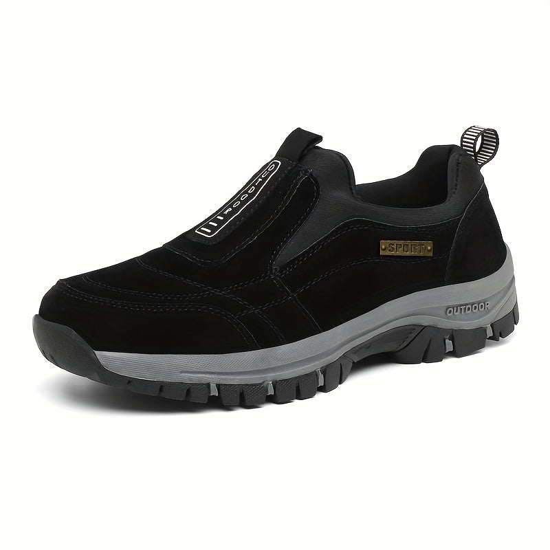Men'S Large-sized Thick Soled Hiking Shoes | Sports, Casual Slip-On with Upper and TPR Sole, All-Season Wear