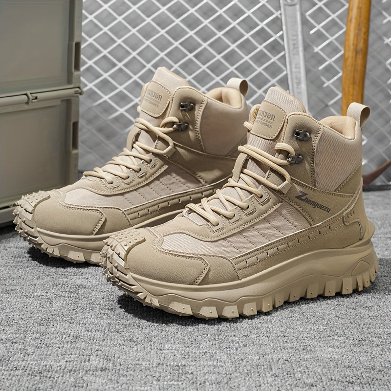 Autumn New High-Top Plus Size Casual Sports Shoes, Outdoor Hiking Boots, Comfortable Thick Sole Lightweight Casual Walking Shoes, Suitable for All-Season Daily Outdoor Activities, Walking And Travel, Mountaineering, Camping Gear