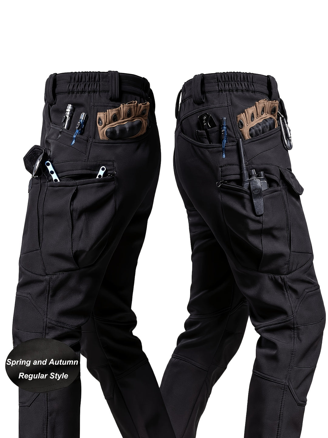 Men's Tactical Cargo Pants - Stretch Fabric with Multiple Pockets, Regular Fit, Machine Washable - Elastic Waist for Everyday Comfort - Durable Outdoor Hiking and Casual Workwear - Casual Cargo Pants
