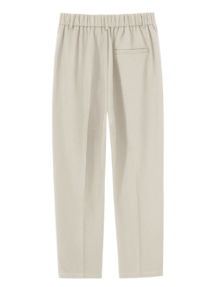 Men’s Elastic Waist Trousers – Straight Leg Pull-On Casual Pants