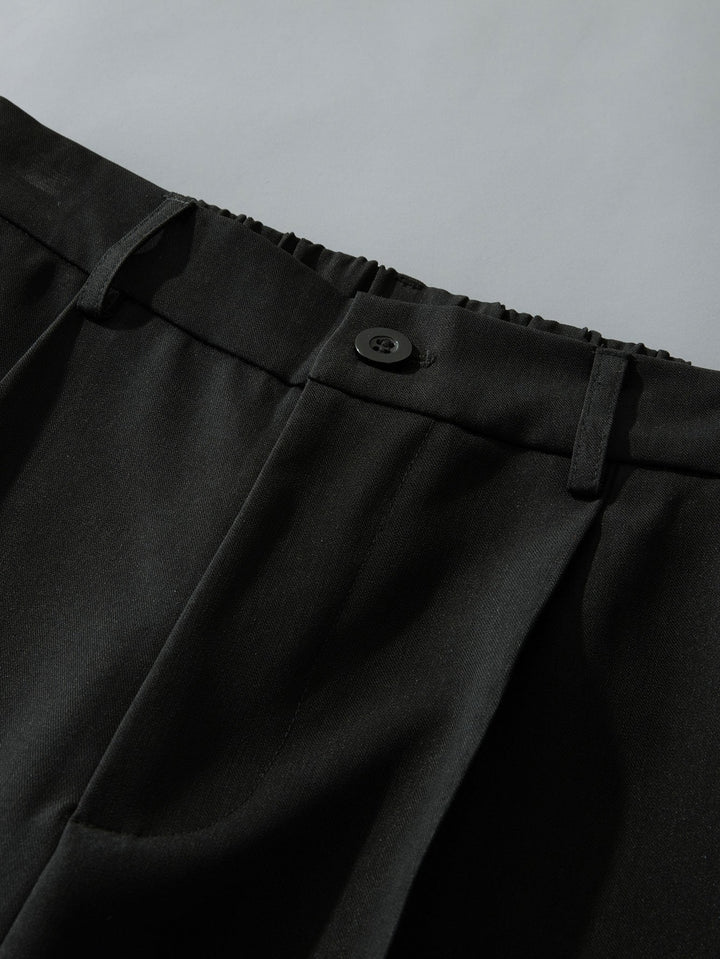 Men’s Elastic Waist Trousers – Straight Leg Pull-On Casual Pants