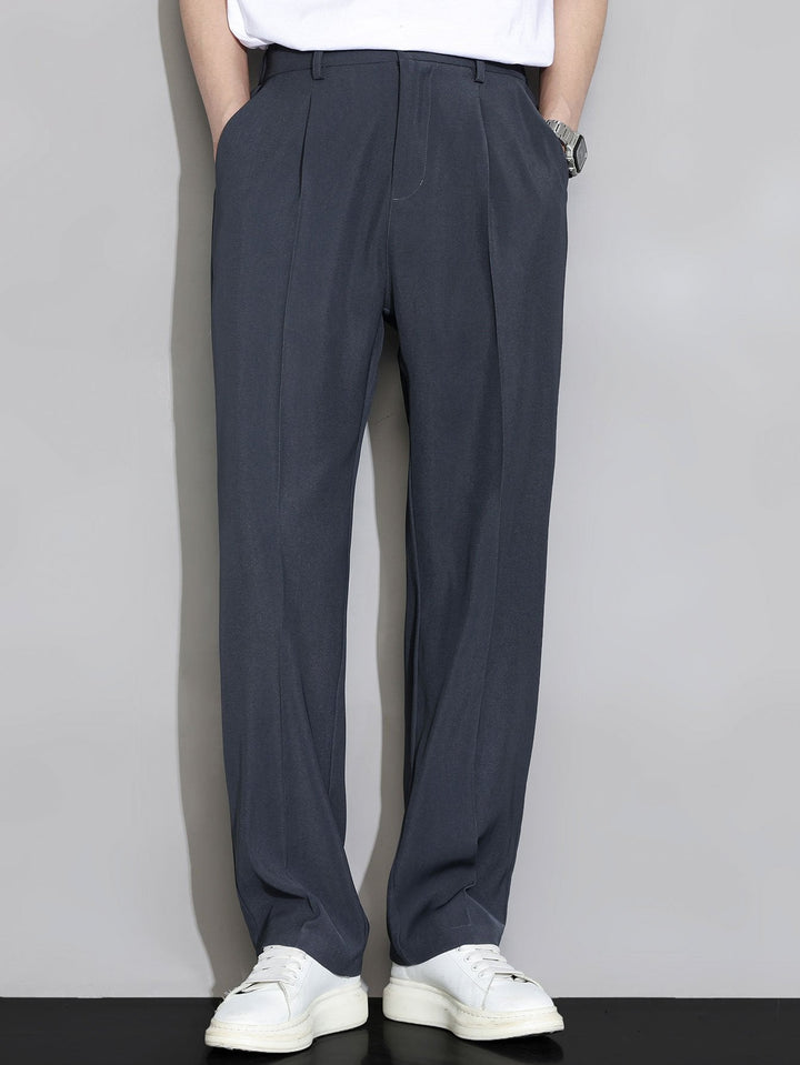 Men’s Elastic Waist Trousers – Straight Leg Pull-On Casual Pants
