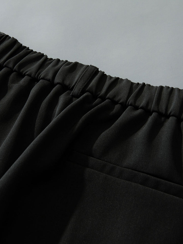 Men’s Elastic Waist Trousers – Straight Leg Pull-On Casual Pants