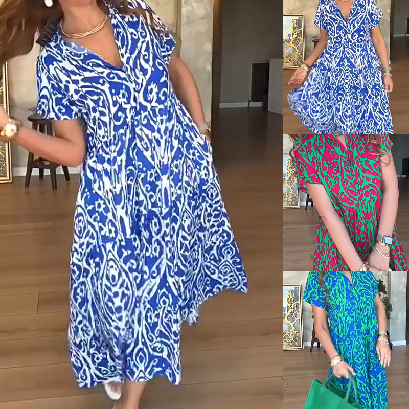 Moon ™  Casual Print A-Line Long Dress