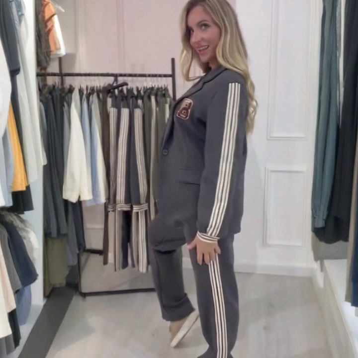 Milanova™ 2-Piece Striped Blazer & Trousers Set